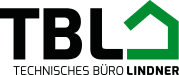 meinkarrierestart.at Logo für Technisches Büro Lindner (TBL) mit den Buchstaben „TBL“ und einem grünen geometrischen Dachdesign über dem Buchstaben „L“.
