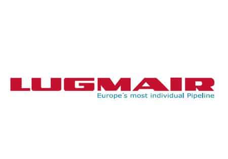 meinkarrierestart.at Rotes „LUGMAIR“-Logo mit dem Slogan „Europas individuellste Pipeline“ in blauer Schrift auf weißem Hintergrund.