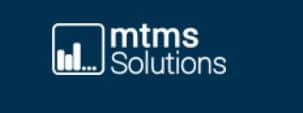 meinkarrierestart.at Logo für mtms Solutions mit einem weißen Balkendiagrammsymbol in einem Quadrat und dem Firmennamen in weißer Schrift auf dunkelblauem Hintergrund.